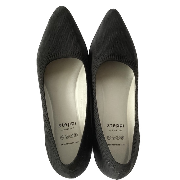 steppi rothys like recycled knit machine washable black flat size 5.5 NWOT - Picture 2 of 4